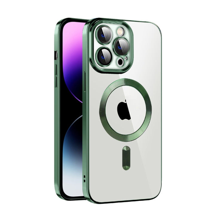 Custodia per telefono MagSafe in TPU con placcatura in tessuto CD con pellicola per lenti, For iPhone 14, For iPhone 14 Plus, For iPhone 14 Pro