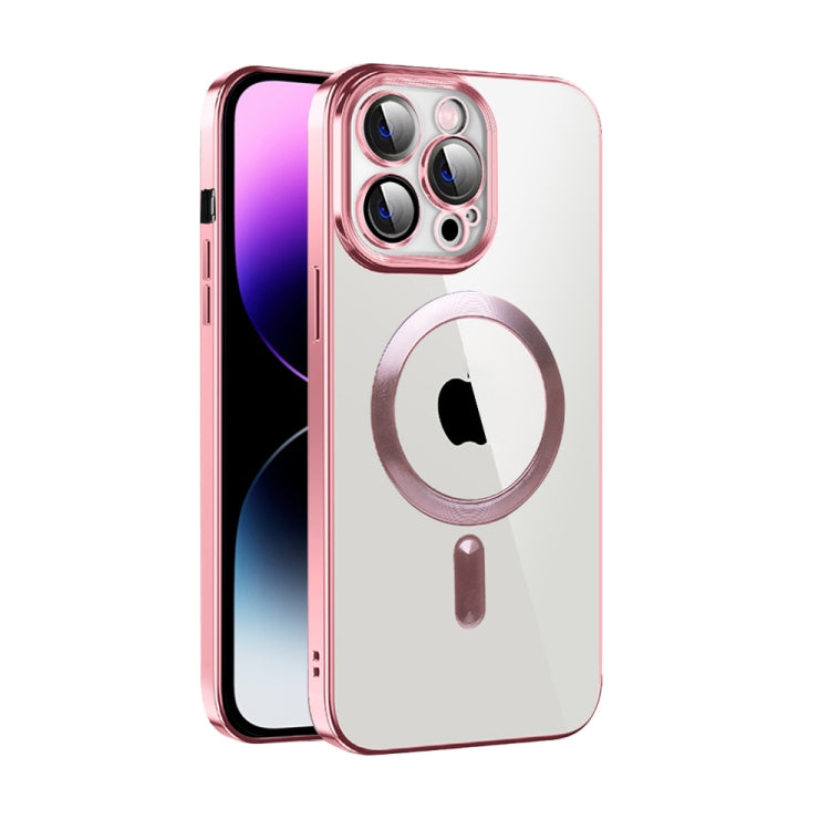 Custodia per telefono MagSafe in TPU con placcatura in tessuto CD con pellicola per lenti, For iPhone 14, For iPhone 14 Plus, For iPhone 14 Pro