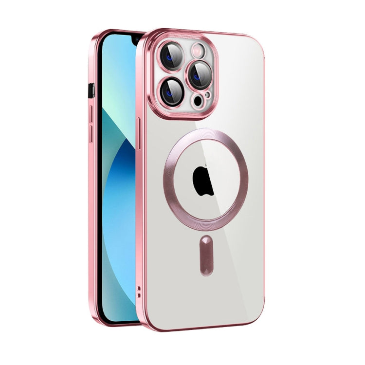Custodia per telefono MagSafe in TPU con placcatura in tessuto CD con pellicola per lenti, For iPhone 14 Pro Max, For iPhone 13, For iPhone 13 Pro