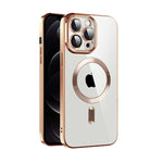 Custodia per telefono MagSafe in TPU con placcatura in tessuto CD con pellicola per lenti, For iPhone 13 Pro Max, For iPhone 12, For iPhone 12 Pro