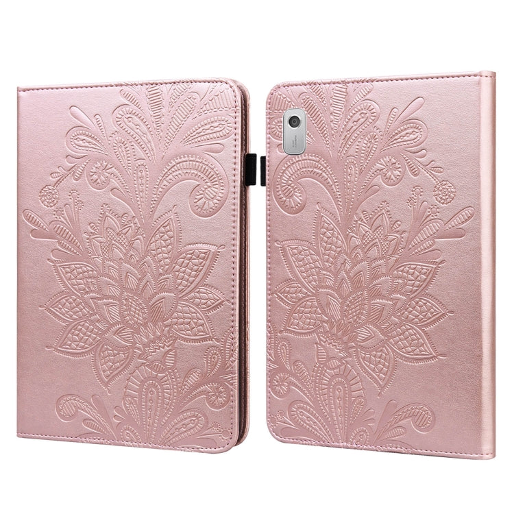 Custodia per tablet in pelle con motivo a fiore in pizzo, For Lenovo Tab M9