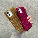 Cassa del telefono di struttura dell'onda di acqua di placcatura 3D, For iPhone 13, For iPhone 12 Pro Max, For iPhone 12 / 12 Pro, For iPhone 11 Pro Max, For iPhone 11