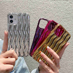 Cassa del telefono di struttura dell'onda di acqua di placcatura 3D, For iPhone 13, For iPhone 12 Pro Max, For iPhone 12 / 12 Pro, For iPhone 11 Pro Max, For iPhone 11