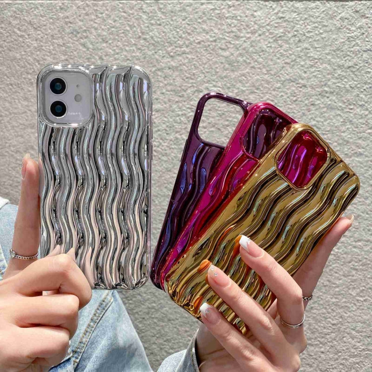 Cassa del telefono di struttura dell'onda di acqua di placcatura 3D, For iPhone 13, For iPhone 12 Pro Max, For iPhone 12 / 12 Pro, For iPhone 11 Pro Max, For iPhone 11