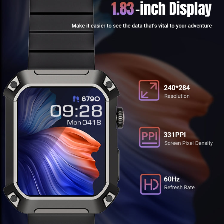 Rogbid Tank S2 Smart Watch con schermo IPS da 1,83 pollici, supporto per chiamate Bluetooth / pressione sanguigna / monitoraggio del sonno, S2 (Black), S2 (Blue), S2 (Green)