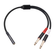 3717 3.5mm Female to 6.35mm 1/4 TS Male Stereo Audio Cable, Length: 30cm, 3.5mm F to 2 x 6.35mm M