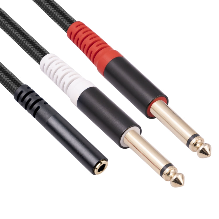 3717 3.5mm Female to 6.35mm 1/4 TS Male Stereo Audio Cable, Length: 30cm, 3.5mm F to 2 x 6.35mm M