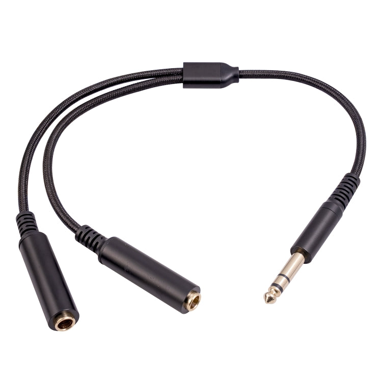 3718 6.35mm Male to Dual 1/4 TRS Female Stereo Audio Cable, Length: 30cm, 6.35mm M to 2 x F 30cm