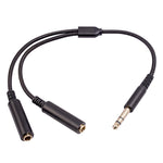 Cavo audio stereo 6,35 mm maschio a doppia femmina 30 cm