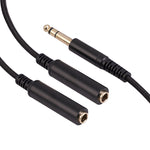 Cavo audio stereo 6,35 mm maschio a doppia femmina 30 cm