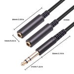 Cavo audio stereo 6,35 mm maschio a doppia femmina 30 cm