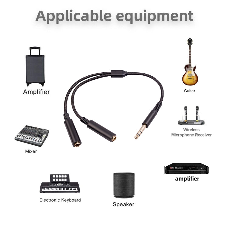 Cavo audio stereo 6,35 mm maschio a doppia femmina 30 cm