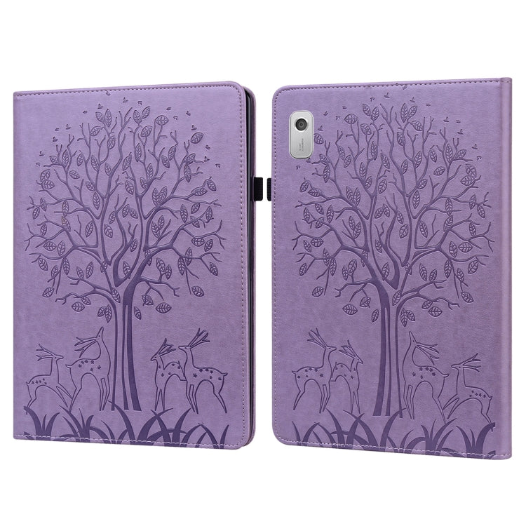 Custodia per tablet in pelle goffrata con motivo albero e cervo, For Lenovo Tab M8 4th Gen TB-300FU, For Lenovo Tab P11 Gen 2, For Lenovo Tab P11 Pro Gen 2, For Huawei MatePad SE 10.4 2022