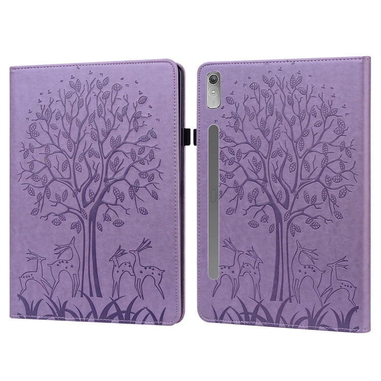 Custodia per tablet in pelle goffrata con motivo albero e cervo, For Lenovo Tab M8 4th Gen TB-300FU, For Lenovo Tab P11 Gen 2, For Lenovo Tab P11 Pro Gen 2, For Huawei MatePad SE 10.4 2022
