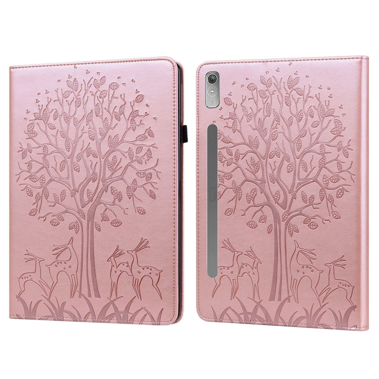 Custodia per tablet in pelle goffrata con motivo albero e cervo, For Lenovo Tab M8 4th Gen TB-300FU, For Lenovo Tab P11 Gen 2, For Lenovo Tab P11 Pro Gen 2, For Huawei MatePad SE 10.4 2022