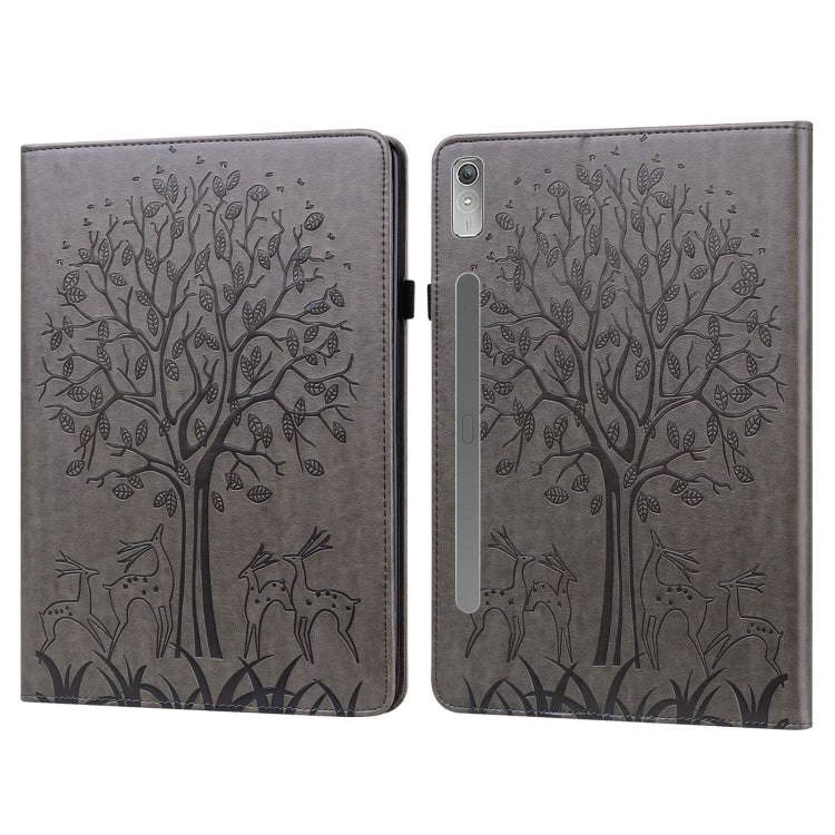 Custodia per tablet in pelle goffrata con motivo albero e cervo, For Lenovo Tab M8 4th Gen TB-300FU, For Lenovo Tab P11 Gen 2, For Lenovo Tab P11 Pro Gen 2, For Huawei MatePad SE 10.4 2022