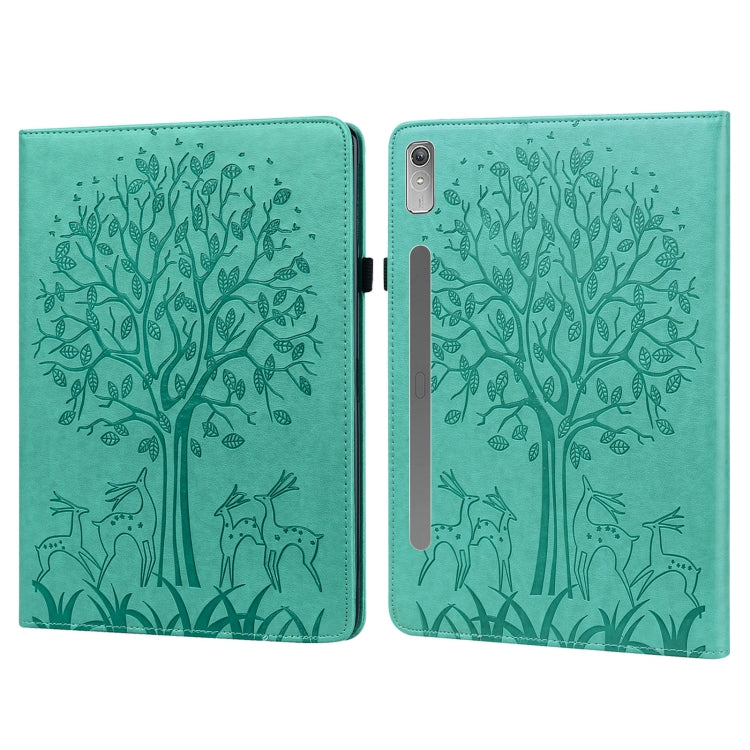 Custodia per tablet in pelle goffrata con motivo albero e cervo, For Lenovo Tab M8 4th Gen TB-300FU, For Lenovo Tab P11 Gen 2, For Lenovo Tab P11 Pro Gen 2, For Huawei MatePad SE 10.4 2022