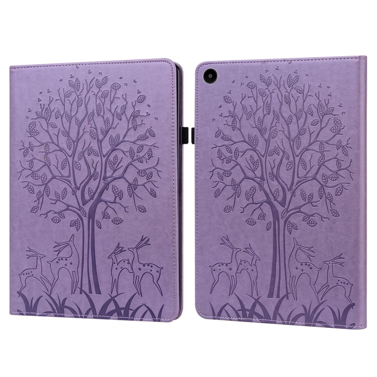 Custodia per tablet in pelle goffrata con motivo albero e cervo, For Lenovo Tab M8 4th Gen TB-300FU, For Lenovo Tab P11 Gen 2, For Lenovo Tab P11 Pro Gen 2, For Huawei MatePad SE 10.4 2022
