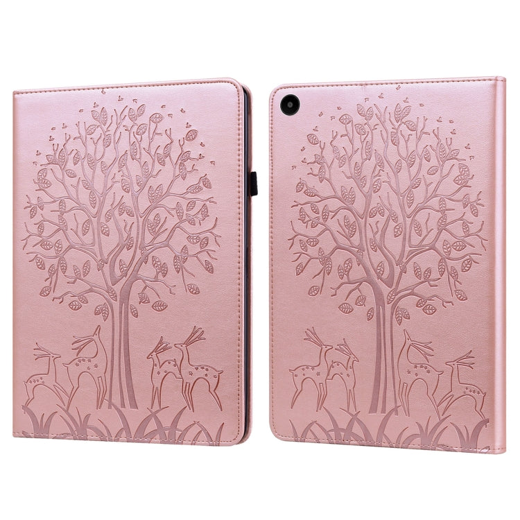Custodia per tablet in pelle goffrata con motivo albero e cervo, For Lenovo Tab M8 4th Gen TB-300FU, For Lenovo Tab P11 Gen 2, For Lenovo Tab P11 Pro Gen 2, For Huawei MatePad SE 10.4 2022