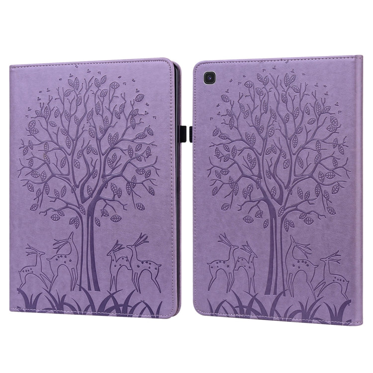 Custodia per tablet in pelle goffrata con motivo albero e cervo, For Samsung Galaxy Tab S5e, For Samsung Galaxy Tab A 9.7 T550 / T555