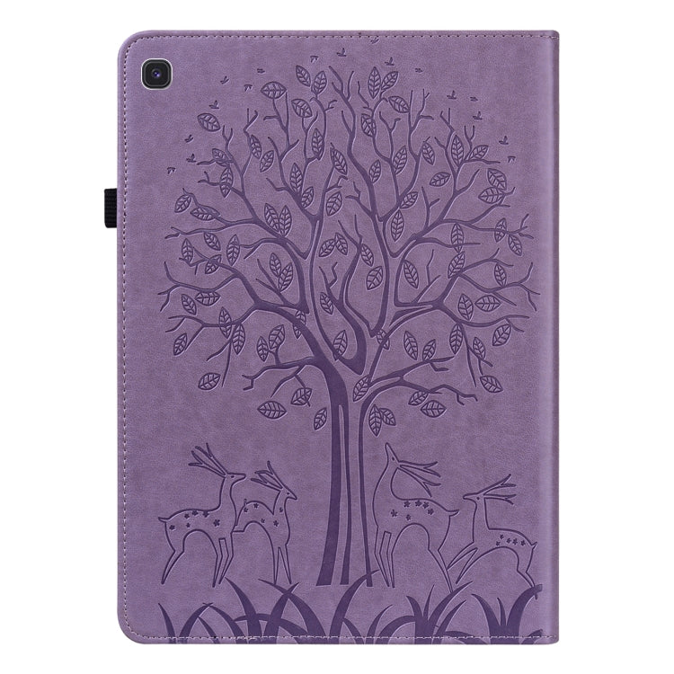 Custodia per tablet in pelle goffrata con motivo albero e cervo, For Samsung Galaxy Tab S5e, For Samsung Galaxy Tab A 9.7 T550 / T555