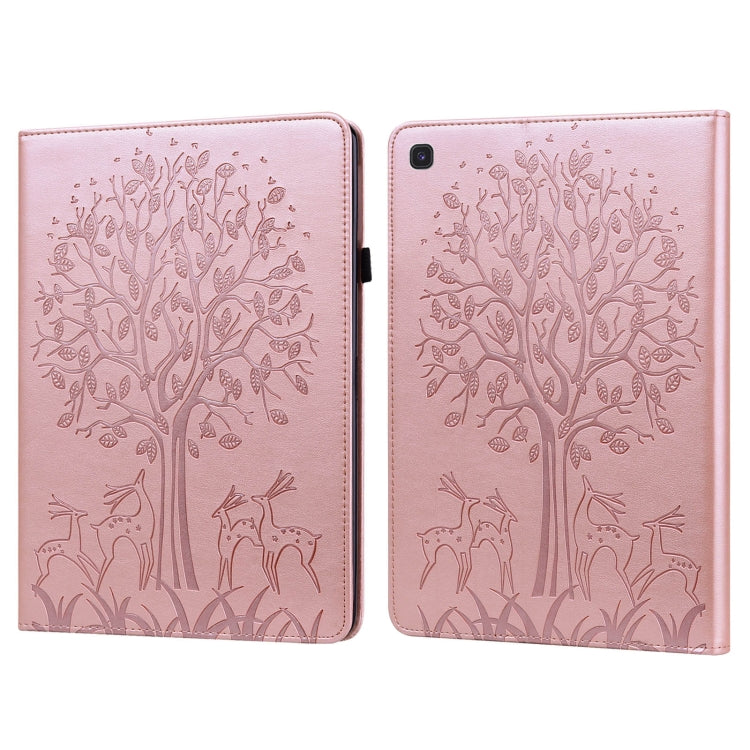 Custodia per tablet in pelle goffrata con motivo albero e cervo, For Samsung Galaxy Tab S5e, For Samsung Galaxy Tab A 9.7 T550 / T555