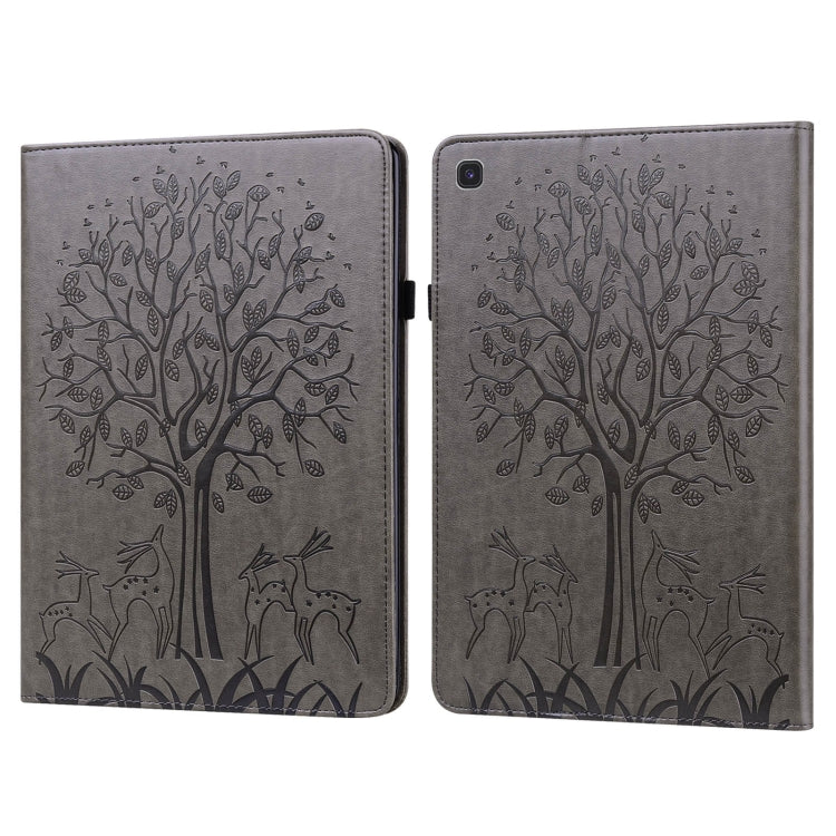 Custodia per tablet in pelle goffrata con motivo albero e cervo, For Samsung Galaxy Tab S5e, For Samsung Galaxy Tab A 9.7 T550 / T555