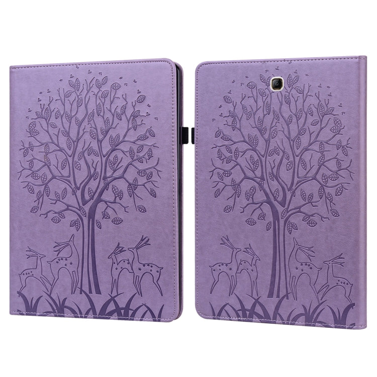 Custodia per tablet in pelle goffrata con motivo albero e cervo, For Samsung Galaxy Tab S5e, For Samsung Galaxy Tab A 9.7 T550 / T555
