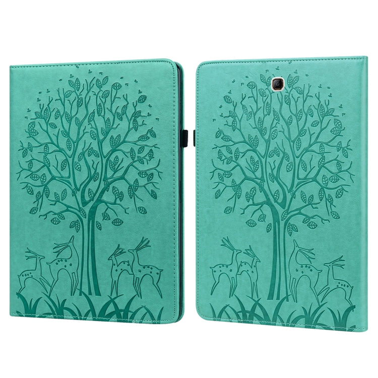 Custodia per tablet in pelle goffrata con motivo albero e cervo, For Samsung Galaxy Tab S5e, For Samsung Galaxy Tab A 9.7 T550 / T555