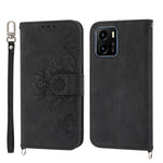 Custodia per telefono in pelle con portafoglio in rilievo con fiori al tatto, For Samsung Galaxy A34, For vivo Y15s 2021, For vivo Y77 5G, For vivo Y35 4G 2022