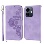 Custodia per telefono in pelle con portafoglio in rilievo con fiori al tatto, For Samsung Galaxy A34, For vivo Y15s 2021, For vivo Y77 5G, For vivo Y35 4G 2022