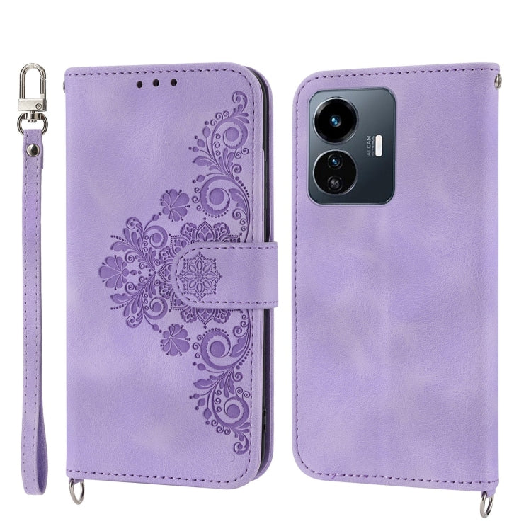 Custodia per telefono in pelle con portafoglio in rilievo con fiori al tatto, For Samsung Galaxy A34, For vivo Y15s 2021, For vivo Y77 5G, For vivo Y35 4G 2022