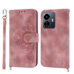 Custodia per telefono in pelle con portafoglio in rilievo con fiori al tatto, For Samsung Galaxy A34, For vivo Y15s 2021, For vivo Y77 5G, For vivo Y35 4G 2022