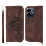 Custodia per telefono in pelle con portafoglio in rilievo con fiori al tatto, For Samsung Galaxy A34, For vivo Y15s 2021, For vivo Y77 5G, For vivo Y35 4G 2022