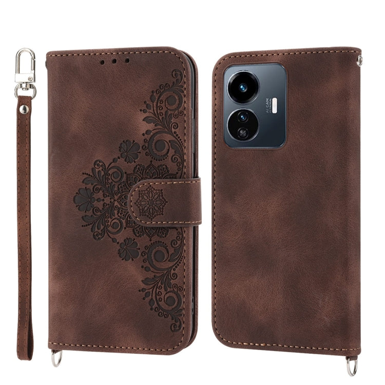 Custodia per telefono in pelle con portafoglio in rilievo con fiori al tatto, For Samsung Galaxy A34, For vivo Y15s 2021, For vivo Y77 5G, For vivo Y35 4G 2022