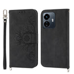 Custodia per telefono in pelle con portafoglio in rilievo con fiori al tatto, For Samsung Galaxy A34, For vivo Y15s 2021, For vivo Y77 5G, For vivo Y35 4G 2022