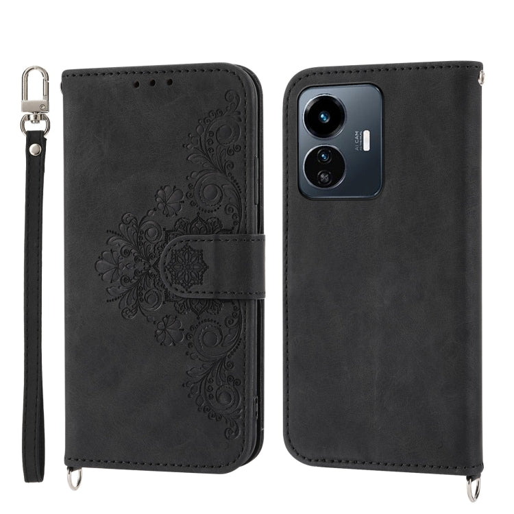 Custodia per telefono in pelle con portafoglio in rilievo con fiori al tatto, For Samsung Galaxy A34, For vivo Y15s 2021, For vivo Y77 5G, For vivo Y35 4G 2022