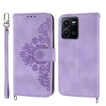 Custodia per telefono in pelle con portafoglio in rilievo con fiori al tatto, For Samsung Galaxy A34, For vivo Y15s 2021, For vivo Y77 5G, For vivo Y35 4G 2022