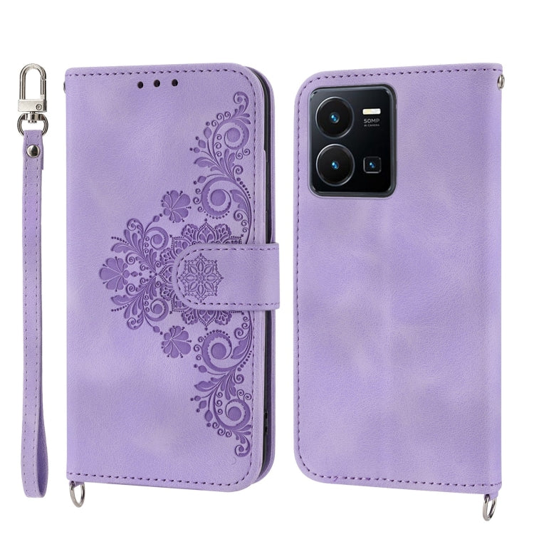 Custodia per telefono in pelle con portafoglio in rilievo con fiori al tatto, For Samsung Galaxy A34, For vivo Y15s 2021, For vivo Y77 5G, For vivo Y35 4G 2022