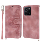 Custodia per telefono in pelle con portafoglio in rilievo con fiori al tatto, For Samsung Galaxy A34, For vivo Y15s 2021, For vivo Y77 5G, For vivo Y35 4G 2022