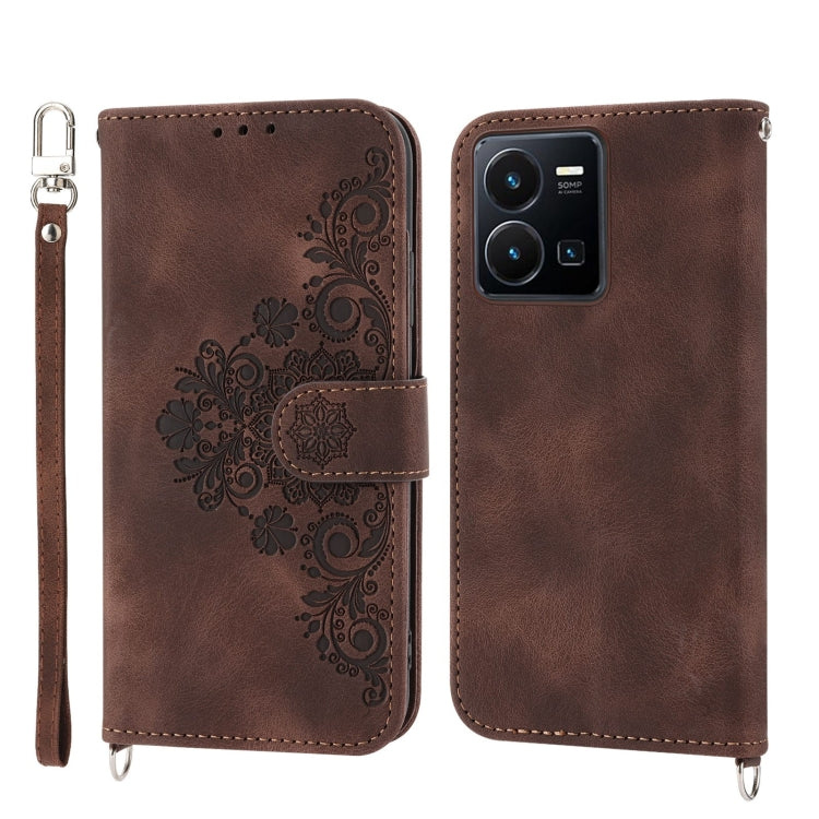 Custodia per telefono in pelle con portafoglio in rilievo con fiori al tatto, For Samsung Galaxy A34, For vivo Y15s 2021, For vivo Y77 5G, For vivo Y35 4G 2022