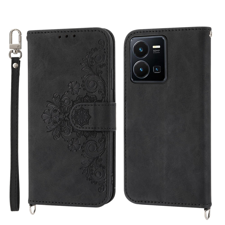 Custodia per telefono in pelle con portafoglio in rilievo con fiori al tatto, For Samsung Galaxy A34, For vivo Y15s 2021, For vivo Y77 5G, For vivo Y35 4G 2022