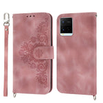 Custodia per telefono in pelle con portafoglio in rilievo con fiori al tatto, For vivo V25 5G, For vivo V21 2021