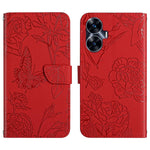 HT03 Cassa del telefono di cuoio di vibrazione impressa farfalla di sensibilità della pelle, For Realme C55, For Xiaomi Redmi Note 12 4G Global, For Honor X9a 5G / Magic5 Lite, For Honor X5 4G