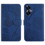 HT03 Cassa del telefono di cuoio di vibrazione impressa farfalla di sensibilità della pelle, For Realme C55, For Xiaomi Redmi Note 12 4G Global, For Honor X9a 5G / Magic5 Lite, For Honor X5 4G