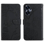 HT03 Cassa del telefono di cuoio di vibrazione impressa farfalla di sensibilità della pelle, For Realme C55, For Xiaomi Redmi Note 12 4G Global, For Honor X9a 5G / Magic5 Lite, For Honor X5 4G