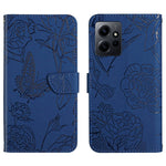 HT03 Cassa del telefono di cuoio di vibrazione impressa farfalla di sensibilità della pelle, For Realme C55, For Xiaomi Redmi Note 12 4G Global, For Honor X9a 5G / Magic5 Lite, For Honor X5 4G