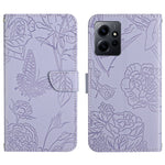 HT03 Cassa del telefono di cuoio di vibrazione impressa farfalla di sensibilità della pelle, For Realme C55, For Xiaomi Redmi Note 12 4G Global, For Honor X9a 5G / Magic5 Lite, For Honor X5 4G