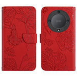 HT03 Cassa del telefono di cuoio di vibrazione impressa farfalla di sensibilità della pelle, For Realme C55, For Xiaomi Redmi Note 12 4G Global, For Honor X9a 5G / Magic5 Lite, For Honor X5 4G