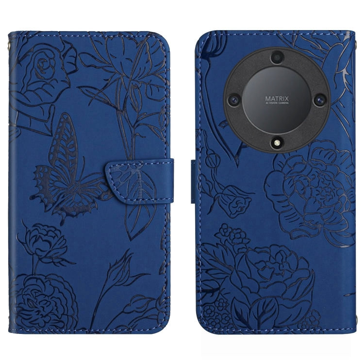 HT03 Cassa del telefono di cuoio di vibrazione impressa farfalla di sensibilità della pelle, For Realme C55, For Xiaomi Redmi Note 12 4G Global, For Honor X9a 5G / Magic5 Lite, For Honor X5 4G